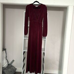 Baltic Born Athena Pleated Maxi Dress in Mulberry Size Medium